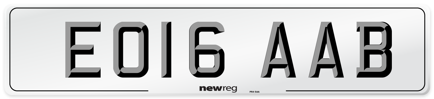 EO16 AAB Number Plate from New Reg